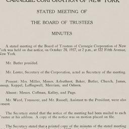 Board Meeting, 10/28/1937