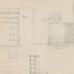 Fireplace, cabinetwork plan...