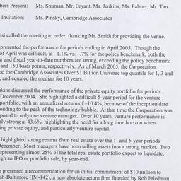 Investment Committee Meeting