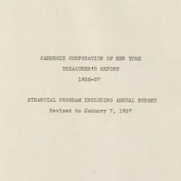 Treasurer's Report, 193...
