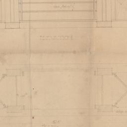 Library table elevation, plan