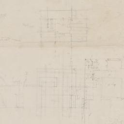 Sketch elevation, plan [verso]