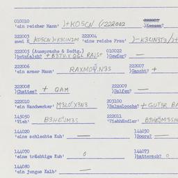 Western questionnaire, answ...