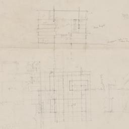 Sketch elevation, plan [recto]