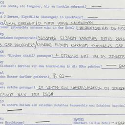 Western questionnaire, answ...