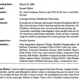 Minutes, 2005-03-22. Scient...