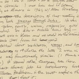 Letter from Gary Snyder to ...