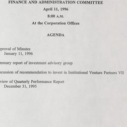Meeting of the Finance and ...