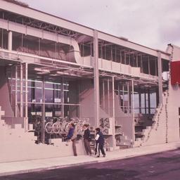 Exterior view, detail of pe...