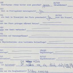 Western questionnaire, answ...