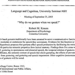 Announcements, 2003-09-25. ...