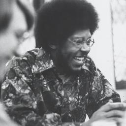Professor James Cone seated...