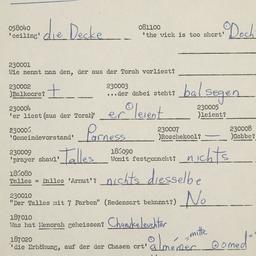 Western questionnaire, answ...