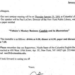 Announcements, 2001-01-25. ...