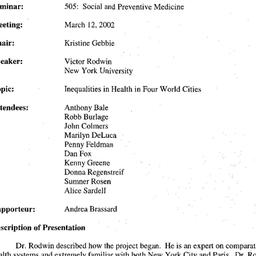 Minutes, 2002-03-12. Social...