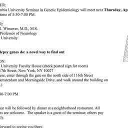 Announcements, 2004-04-15. ...