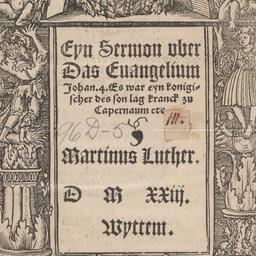 Eyn Sermon vber das Euangel...