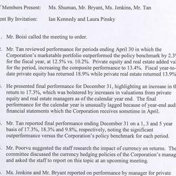 Investment Committee Meeting