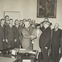 President Harry Truman take...