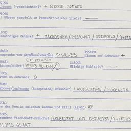 Western questionnaire, answ...