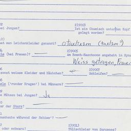 Western questionnaire, answ...