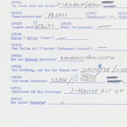 Western questionnaire, answ...
