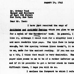 Letter from Charles Dollard...