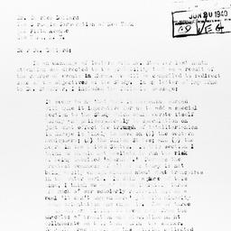 Letter from Ralph J. Bunche...