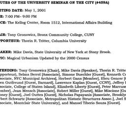 Minutes, 2001-05-01. The Ci...