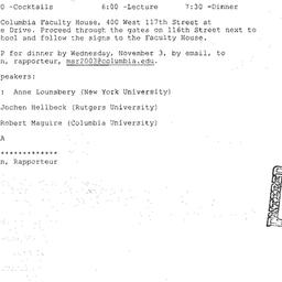 Announcements, 2004-12-03. ...