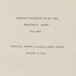 Treasurer's Report, 194...