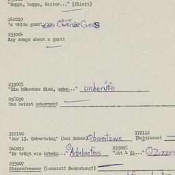 Western questionnaire, answ...