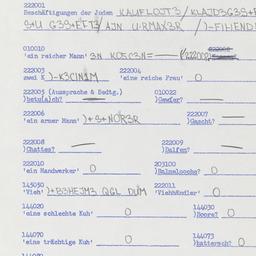 Western questionnaire, answ...