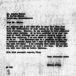 Letter from Gunnar Myrdal t...