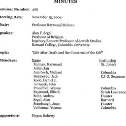 Minutes, 2004-11-15. Studie...