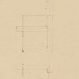 Dining chair plan, elevation