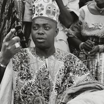 Oba Adesida in gown and cro...