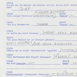 Western questionnaire, answ...