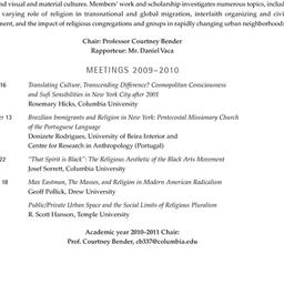 Schedules, Religion in New ...