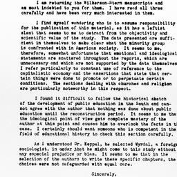 Letter from Louis R. Wilson...
