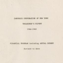 Treasurer's Report, 194...