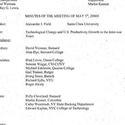 Minutes, 2005-05-05. Econom...