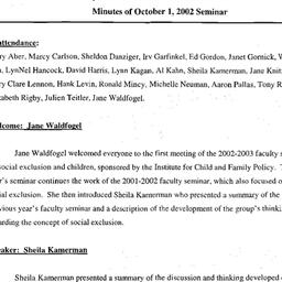 Minutes, 2002-10-01. Child ...