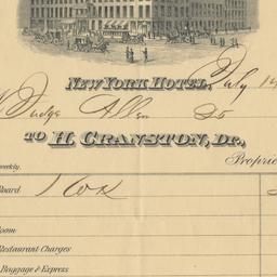 New York Hotel. Bill or rec...