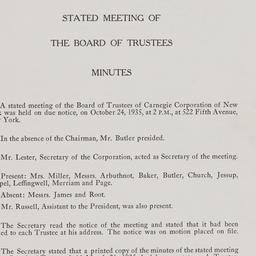 Board Meeting, 10/24/1935