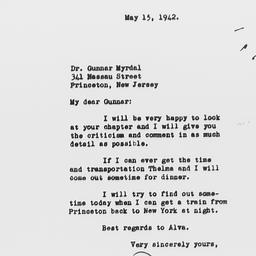 Letter from Elmer A. Carter...