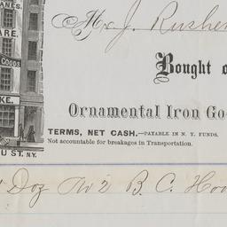 J. W. Fiske. Bill or receipt