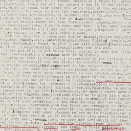 Report of visit to Calcutta