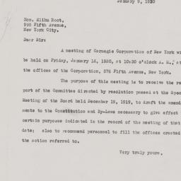 Board Meeting, 1/16/1920