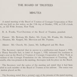 Board Meeting, 10/15/1930